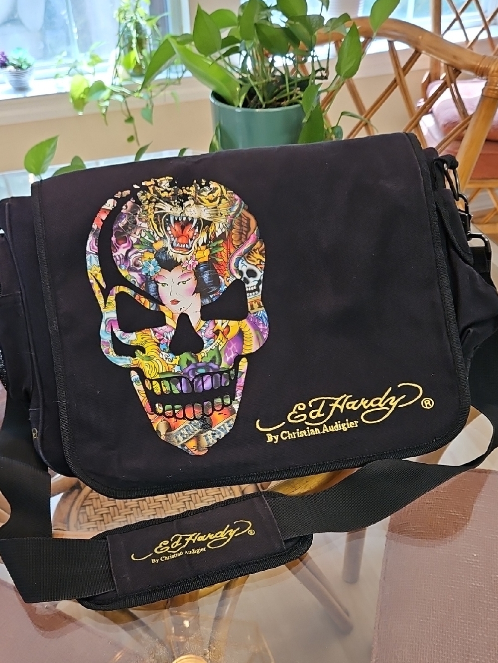 Vintage Ed Hardy Computer Messenger Bag